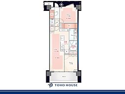 パークシティー高田馬場 2LDKの間取図画像