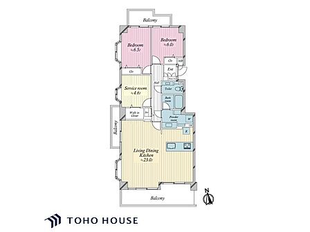 角住戸のため、家族以外が玄関前を通り抜けることが少なく、プライバシーの保ちやすい住戸です。