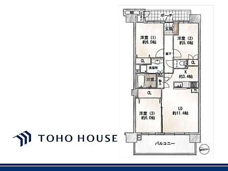 リビングは洋室が隣接しています。家族団らんの時間は扉を開放して、一体利用も可能な間取りです。