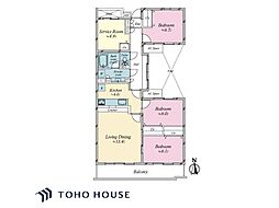 エクセル国立グレイスコート 3SLDKの間取図画像