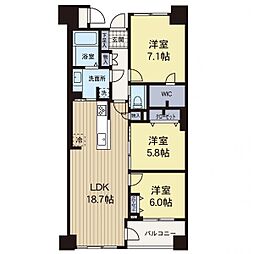 マークスプリングスメゾンA 3LDKの間取図画像