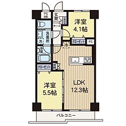 ニックハイム鶴ケ峰第2 2LDKの間取図画像