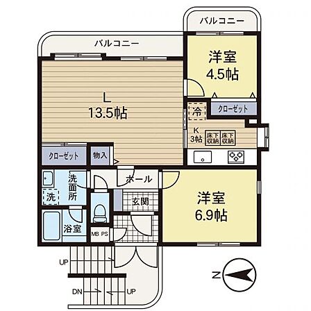 2LDK 間取り