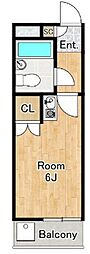 まるみ煉瓦館 ワンルームの間取図画像