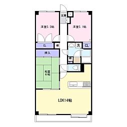 キャッスル北の台 3LDKの間取図画像