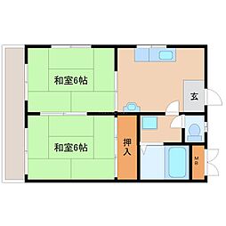 ルネサン 2DKの間取図画像