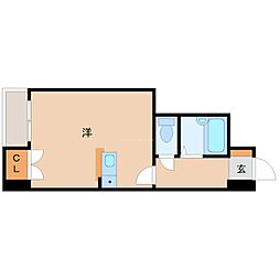 フレイムコート43 ワンルームの間取図画像