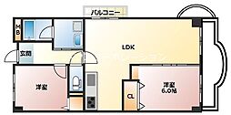 グレースサンシャイン 2LDKの間取図画像