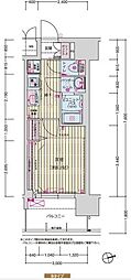 プレリス尼崎レーネヴィア 1Kの間取図画像