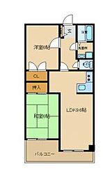 エテルナ武庫川 2LDKの間取図画像