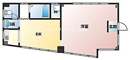 M・Mビル 1DKの間取図画像
