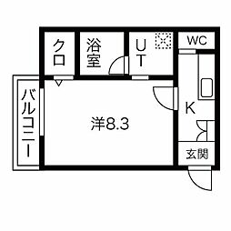 KTI-RESIDENCEKUISE 1Kの間取図画像