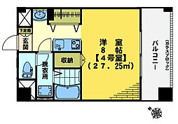 東中野エイトワンマンション ワンルームの間取図画像