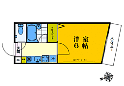 ワン・シーバード 1Kの間取図画像