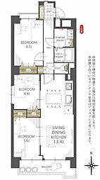 名塚ハウス 3LDKの間取図画像
