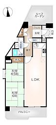ホワイトキャッスル東ケ丘 2LDKの間取図画像