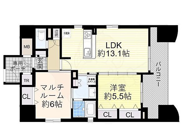 大阪府大阪市中央区南久宝寺町１丁目(賃貸マンション1SLDK・5階・60.00㎡)の写真 その2