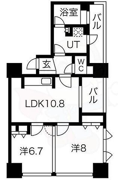 大阪府大阪市中央区東心斎橋１丁目(賃貸マンション2LDK・24階・59.22㎡)の写真 その2