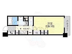 パークアクシス本町 1Kの間取図画像