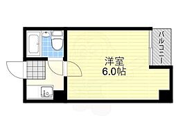 ユーハイツ京町堀 1Kの間取図画像