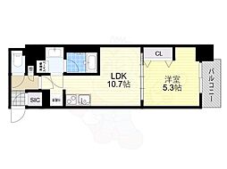 Urbanex南新町 1LDKの間取図画像