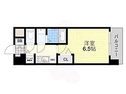 レオンコンフォート難波西2 1Kの間取図画像