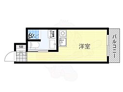 おおきに道頓堀ビル ワンルームの間取図画像