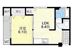 大協ビル 1LDKの間取図画像