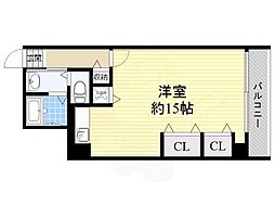 朝日プラザ心斎橋 ワンルームの間取図画像