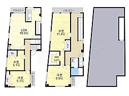 エルメゾン九条 4SLDKの間取図画像