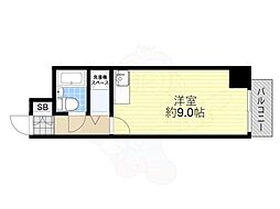 アストロヴィラ松屋町 ワンルームの間取図画像