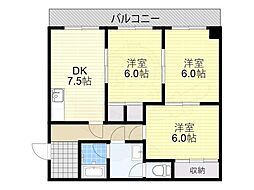 ラパンジール道頓堀 3DKの間取図画像