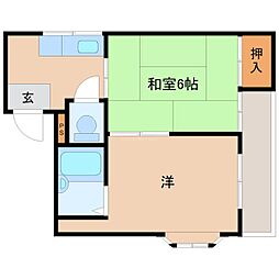 パインハウス 2DKの間取図画像