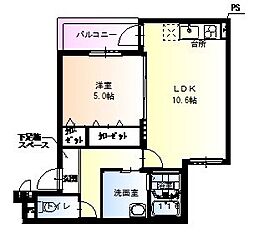 フジパレス塚口東1番館 1LDKの間取図画像