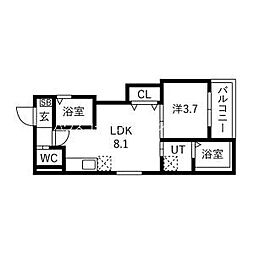 ELIAS SUTOKUIN 1LDKの間取図画像