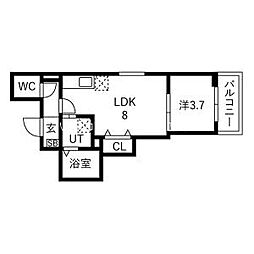 ELIAS SUTOKUIN 1LDKの間取図画像