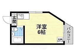 プレアデス南津の辺 ワンルームの間取図画像