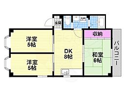 寿ハイツ 3DKの間取図画像