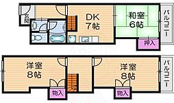 カサアズール 3DKの間取図画像