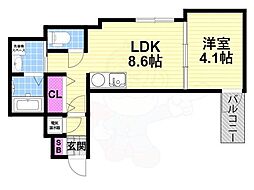 F asecia　Boehm 3階1LDKの間取り