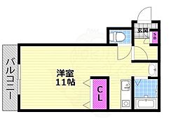 与志乃ビル ワンルームの間取図画像