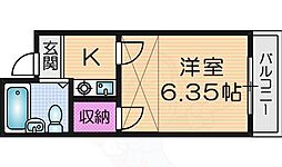 アクセスA棟 1Kの間取図画像