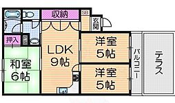 ハイローズマンション2番館 3DKの間取図画像