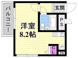 セシリア野崎 ワンルームの間取図画像