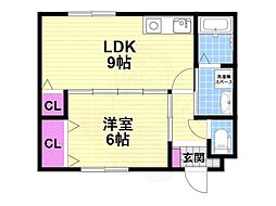 トモエハイツ7号館 1LDKの間取図画像