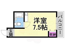 エステートよしみ ワンルームの間取図画像