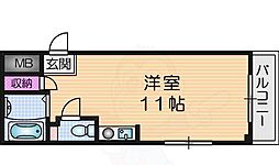 有馬パレス野崎 ワンルームの間取図画像