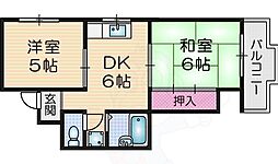 サンシャイン淀 2DKの間取図画像