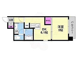 GARDENIA鶴見 1DKの間取図画像
