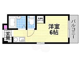 レナジア大東 ワンルームの間取図画像